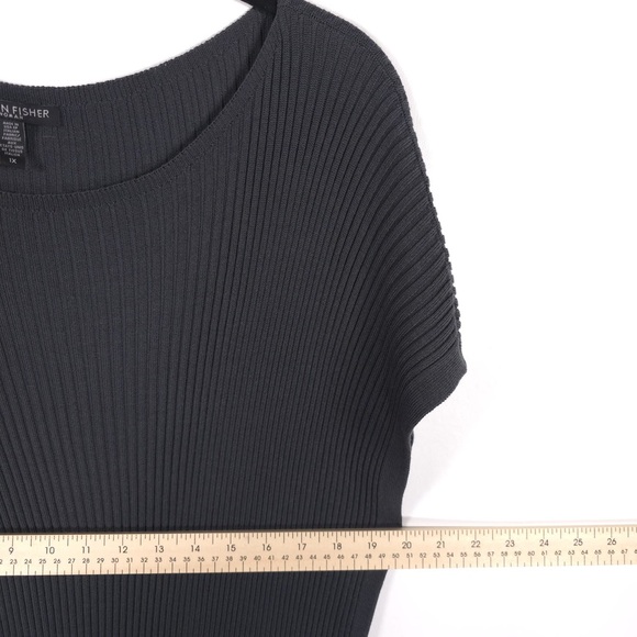 EILEEN FISHER Women’s Rib Tunic Top ITALIAN FABRIC MADE IN USA🇺🇸 S17TVH Size 1X - Picture 4 of 8